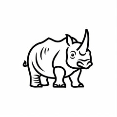 Rhino Coloring pages, simple coloring page
