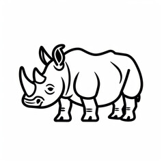 Rhino Coloring pages, simple coloring page