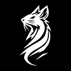 Stylized vector illustration of a fierce rat in silhouette