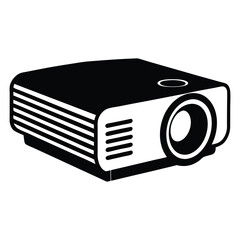 Compact projector silhouette vector illustration, Projector vector for classroom media presentation or school tools