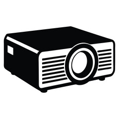 Compact projector silhouette vector illustration, Projector vector for classroom media presentation or school tools