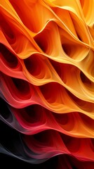 Abstract honeycomb texture showcasing vibrant lines and chaotic patterns with a blend of orange, red, and black colors