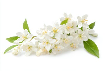 Delicate white blossoms a pristine bouquet of spring s gentle beauty captured in soft light against a pure white background