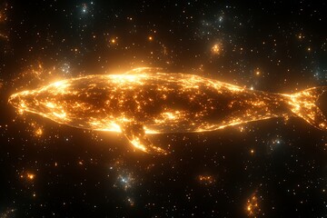 Obraz premium Glowing celestial whale amidst stars