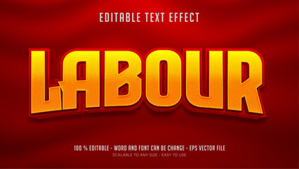 labour editable text effect