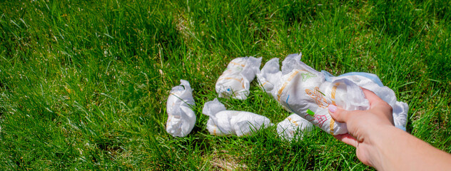 Diaper waste, dirty diapers. Disposal. The impact of disposable diapers on the environment.