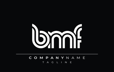 BMF Creative Unique Modern Letter Logo Design. Stylized logo featuring a unique letter design, presenting abstract minimalist aesthetics and modern appeal.