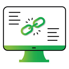Link Building Vector Icon Representing SEO Strategy, Backlinks, and Website Authority
