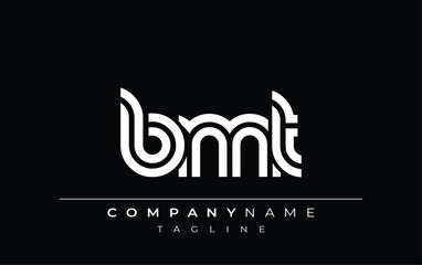 BMT Creative Unique Modern Letter Logo Design. Stylized logo featuring a unique letter design, presenting abstract minimalist aesthetics and modern appeal.