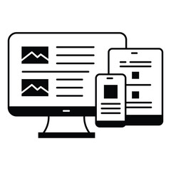 Responsive Design Vector Icon Depicting Cross-Device Compatibility and Digital User Experience