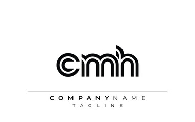 CMH Creative Unique Modern Letter Logo Design. Stylized logo featuring a unique letter design, presenting abstract minimalist aesthetics and modern appeal.
