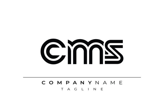 CMS Creative Unique Modern Letter Logo Design. Stylized logo featuring a unique letter design, presenting abstract minimalist aesthetics and modern appeal.