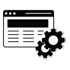 Website Optimization Vector Icon Depicting Performance Enhancement for SEO, User Engagement, and Web Rankings