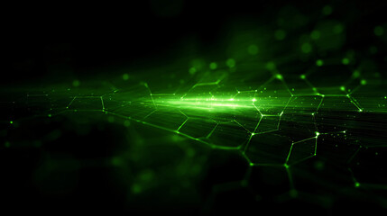 Abstract green futuristic tech interface background