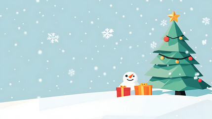 Obraz premium christmas, snowman, snow, winter, tree, holiday, hat, snowflake, xmas, illustration, vector, card, celebration, cold, decoration, cartoon, season, gift, star, scarf, new, new year, december, year, car