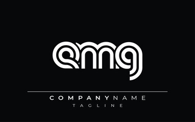 EMG Creative Unique Modern Letter Logo Design. Stylized logo featuring a unique letter design, presenting abstract minimalist aesthetics and modern appeal.