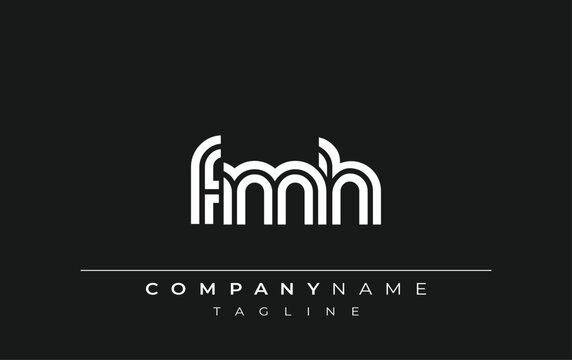 FMH Creative Unique Modern Letter Logo Design. Stylized logo featuring a unique letter design, presenting abstract minimalist aesthetics and modern appeal.