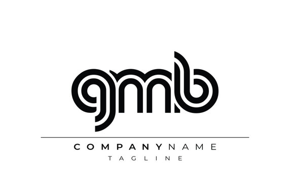 GMB Creative Unique Modern Letter Logo Design. Stylized logo featuring a unique letter design, presenting abstract minimalist aesthetics and modern appeal.