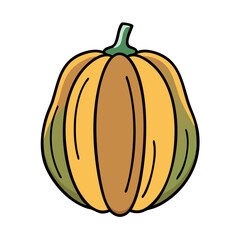 Isolated pumpkin illustration for halloween and thanksgiving autumn harvest season design art