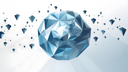 World atlas concept with interconnected diamond icons for global connections and networking