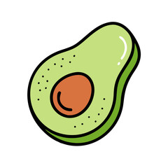 Avocado fruit vector illustration healthy food nutrition diet vegan vegetarian guacamole fresh organic