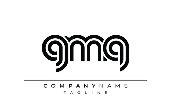 GMQ Creative Unique Modern Letter Logo Design. Stylized logo featuring a unique letter design, presenting abstract minimalist aesthetics and modern appeal.