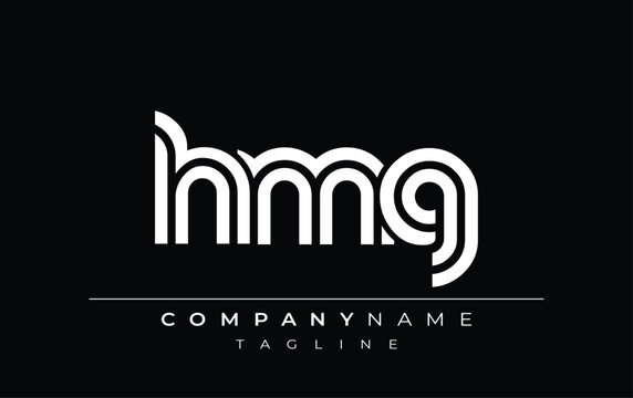 HMG Creative Unique Modern Letter Logo Design. Stylized logo featuring a unique letter design, presenting abstract minimalist aesthetics and modern appeal.