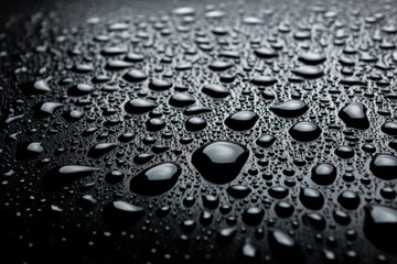 Clustered moisture beads form nebula-like patch on polished onyx window