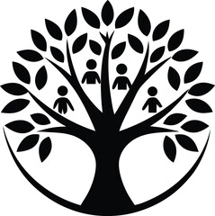 Obraz premium family tree logo template pro vector design on