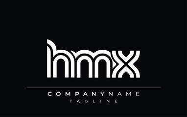 HMX Creative Unique Modern Letter Logo Design. Stylized logo featuring a unique letter design, presenting abstract minimalist aesthetics and modern appeal.