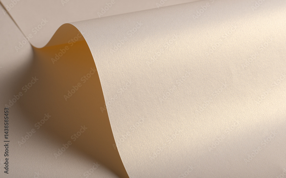 Aufkleber ivory paper texture with a glossy satin finish, delicate pearlescent effect, and subtle wavy folds, 