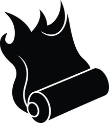 flat burning scroll icon on white background .eps
