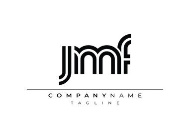 JMF Creative Unique Modern Letter Logo Design. Stylized logo featuring a unique letter design, presenting abstract minimalist aesthetics and modern appeal.