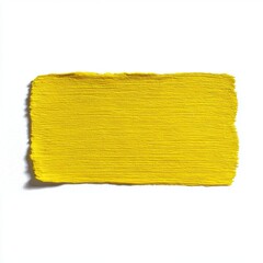 Yellow paint stroke isolated on white background