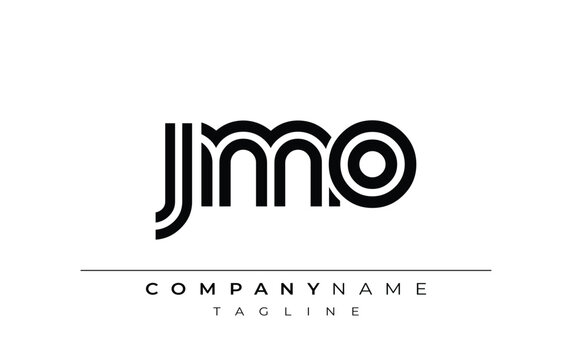 JMO Creative Unique Modern Letter Logo Design. Stylized logo featuring a unique letter design, presenting abstract minimalist aesthetics and modern appeal.
