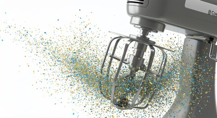 Stand mixer with whisk action ingredient burst