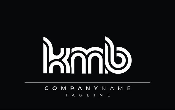 KMB Creative Unique Modern Letter Logo Design. Stylized logo featuring a unique letter design, presenting abstract minimalist aesthetics and modern appeal.