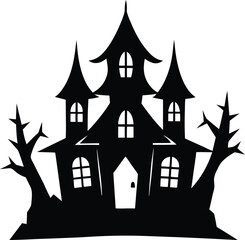 vector illustration of a halloween house