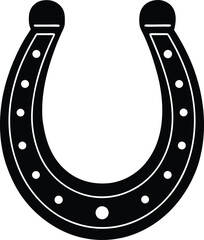 flat horseshoe for good luck on white background