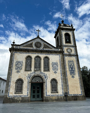 Beautiful view of the Igreja Matriz de Campo, church in Valongo, Portugal