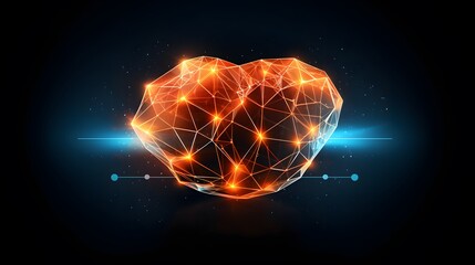 Professional online medical data connection with glowing mesh effect for healthcare websites