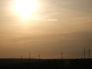 Naklejka premium sunset over the city