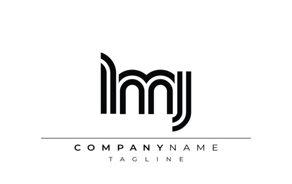 LMJ Creative Unique Modern Letter Logo Design. Stylized logo featuring a unique letter design, presenting abstract minimalist aesthetics and modern appeal.