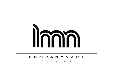 LMN Creative Unique Modern Letter Logo Design. Stylized logo featuring a unique letter design, presenting abstract minimalist aesthetics and modern appeal.