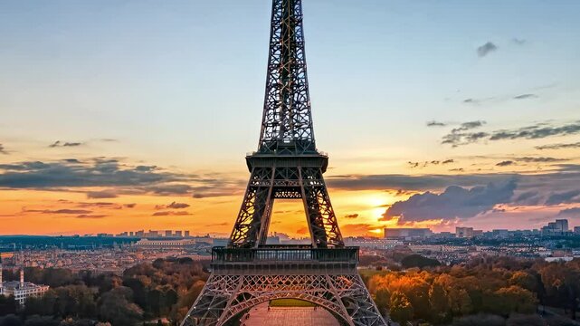 Eiffel Tower Sunset in Paris