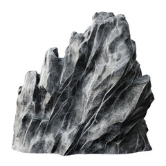 Large textured rock formation with intricate details in its surface, showcasing natural striations and patterns found in mountainous areas