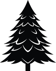 flat snowy pine tree icon on white background .eps
