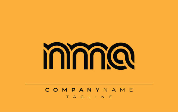 NMA Creative Unique Modern Letter Logo Design. Stylized logo featuring a unique letter design, presenting abstract minimalist aesthetics and modern appeal.