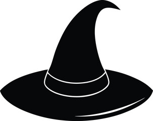 flat witch hat with crooked tip