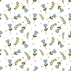 Seamless floral pattern on light background. Background in small flowers for textiles, fabrics, cotton fabric, covers, wallpaper, print, gift wrapping, postcard, scrapbooking. 